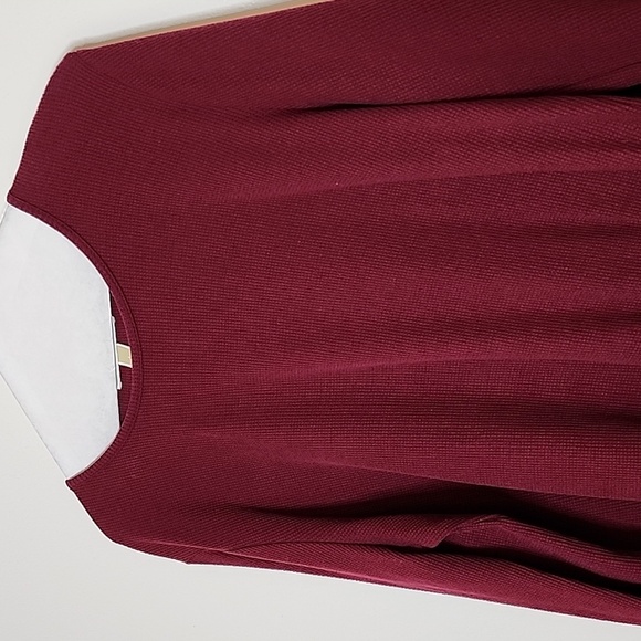 NEW Michael Michael Kors Mini Waffle Top Hip Tie Knot Accent Blouse Designer - Picture 3 of 10